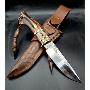 КОЙОТ ніж ручної роботи майстра Павла Гончаренка, сталь - М390 в ламінаті з нержавіючої сталі 95х18, 64 HRC. Photo 2